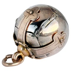 Vintage 9 Carat Gold and Silver Masonic Orb Pendant