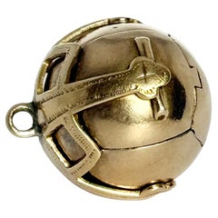 Vintage 9 Carat Gold and Silver Masonic Orb Pendant