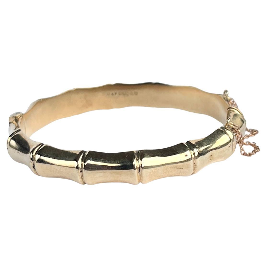 Vintage 9 Carat Gold Bamboo Bangle