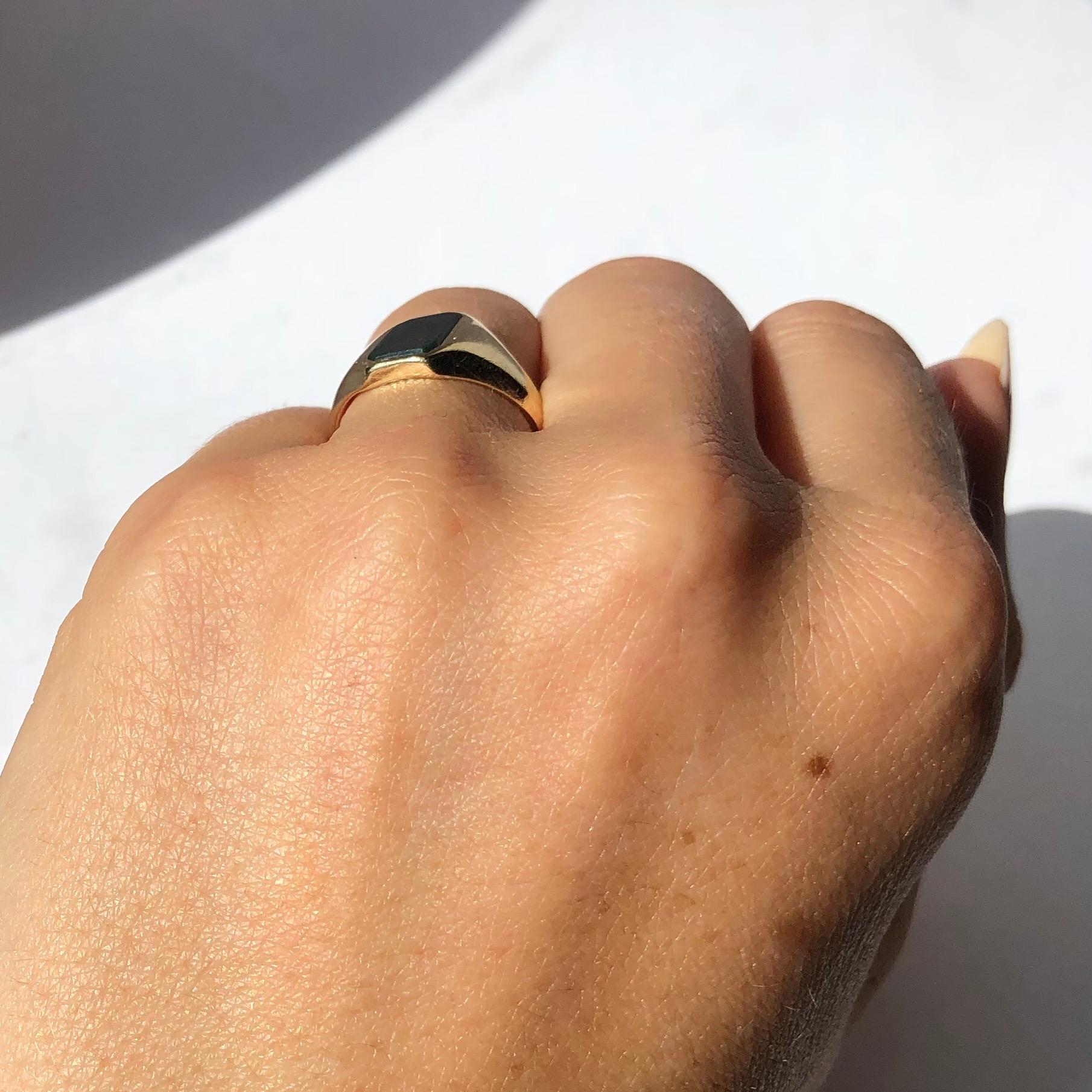 Women's or Men's Vintage 9 Carat Gold Bloodstone Signet Ring