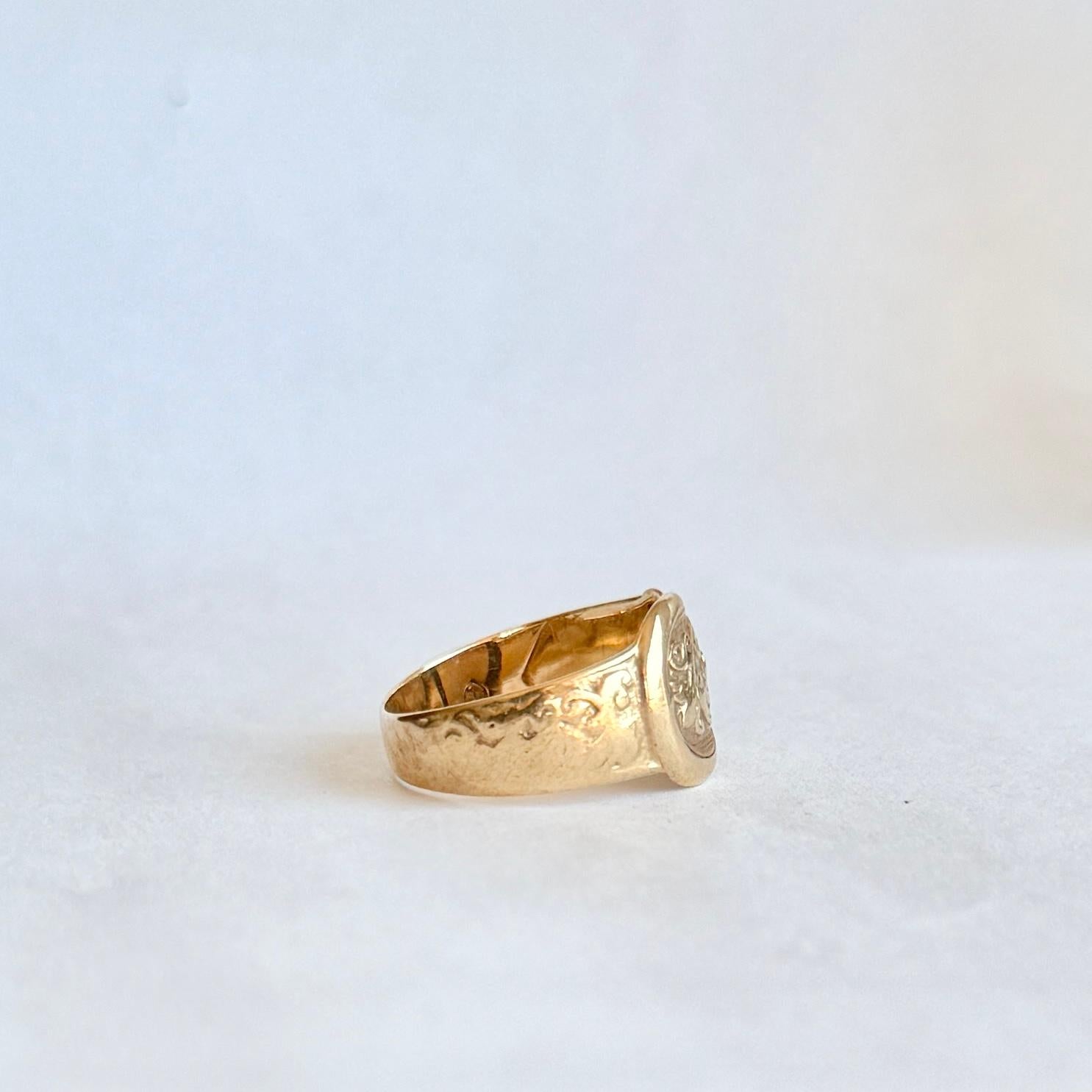 Vintage 9 Carat Gold Buckle Band For Sale 2