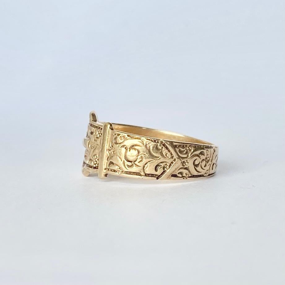 Modern Vintage 9 Carat Gold Buckle Gold Band