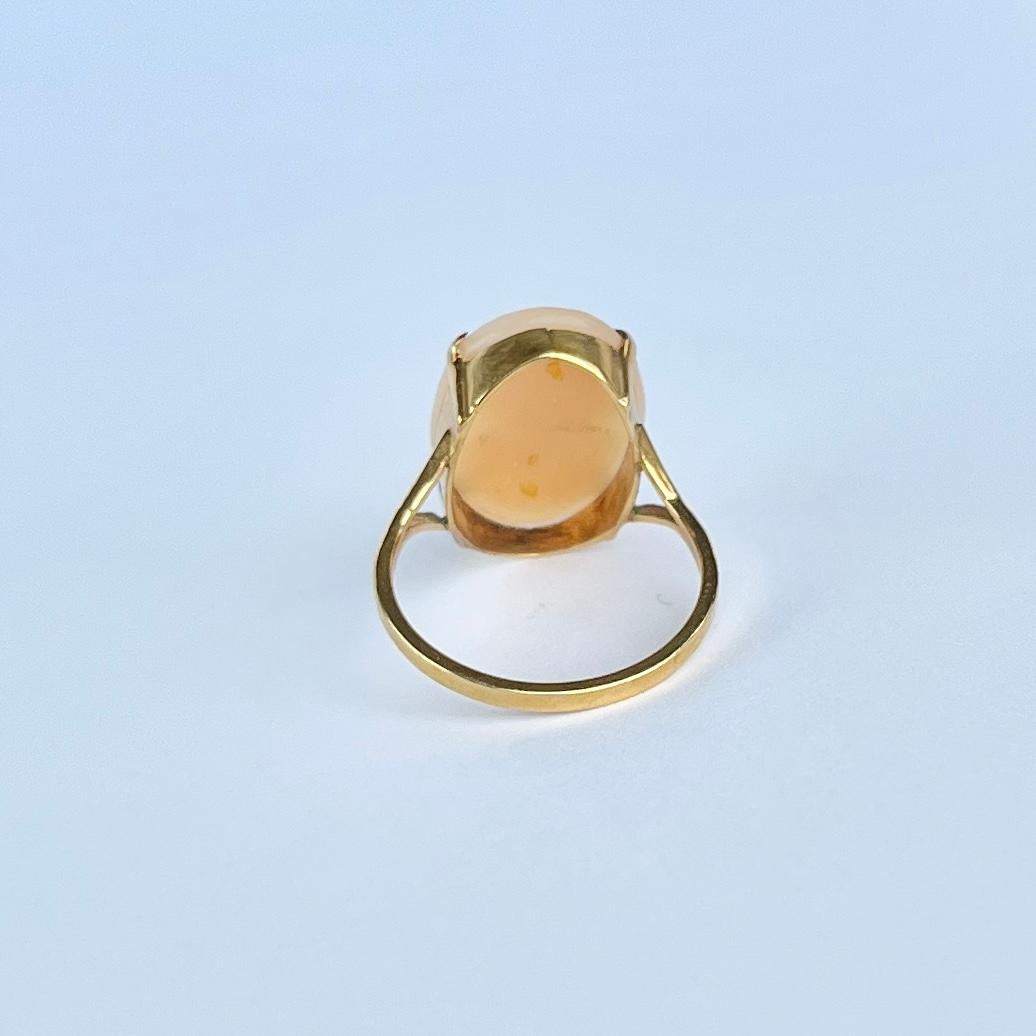 Donna Anello cammeo in oro 9 carati vintage in vendita