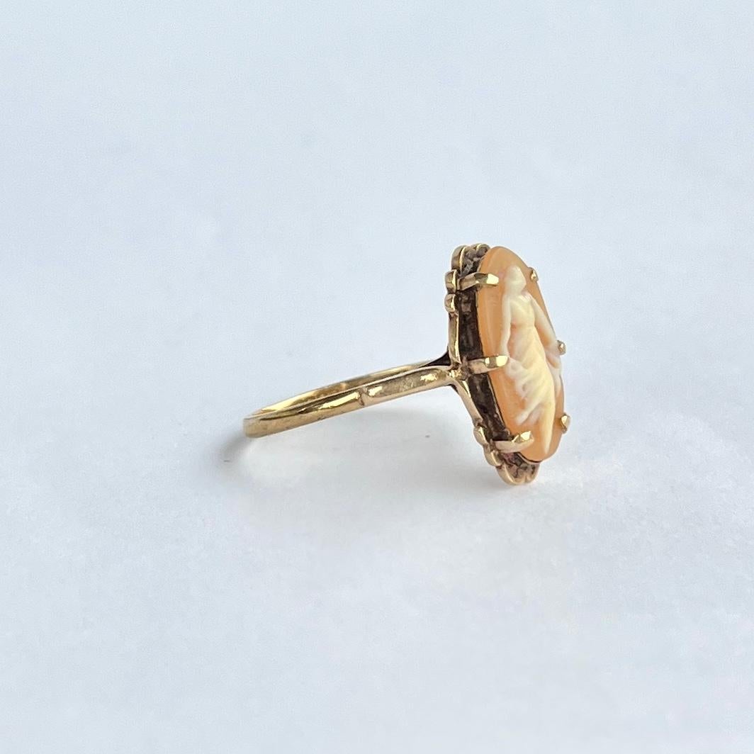 Cameo-Ring aus 9 Karat Gold, Vintage 2