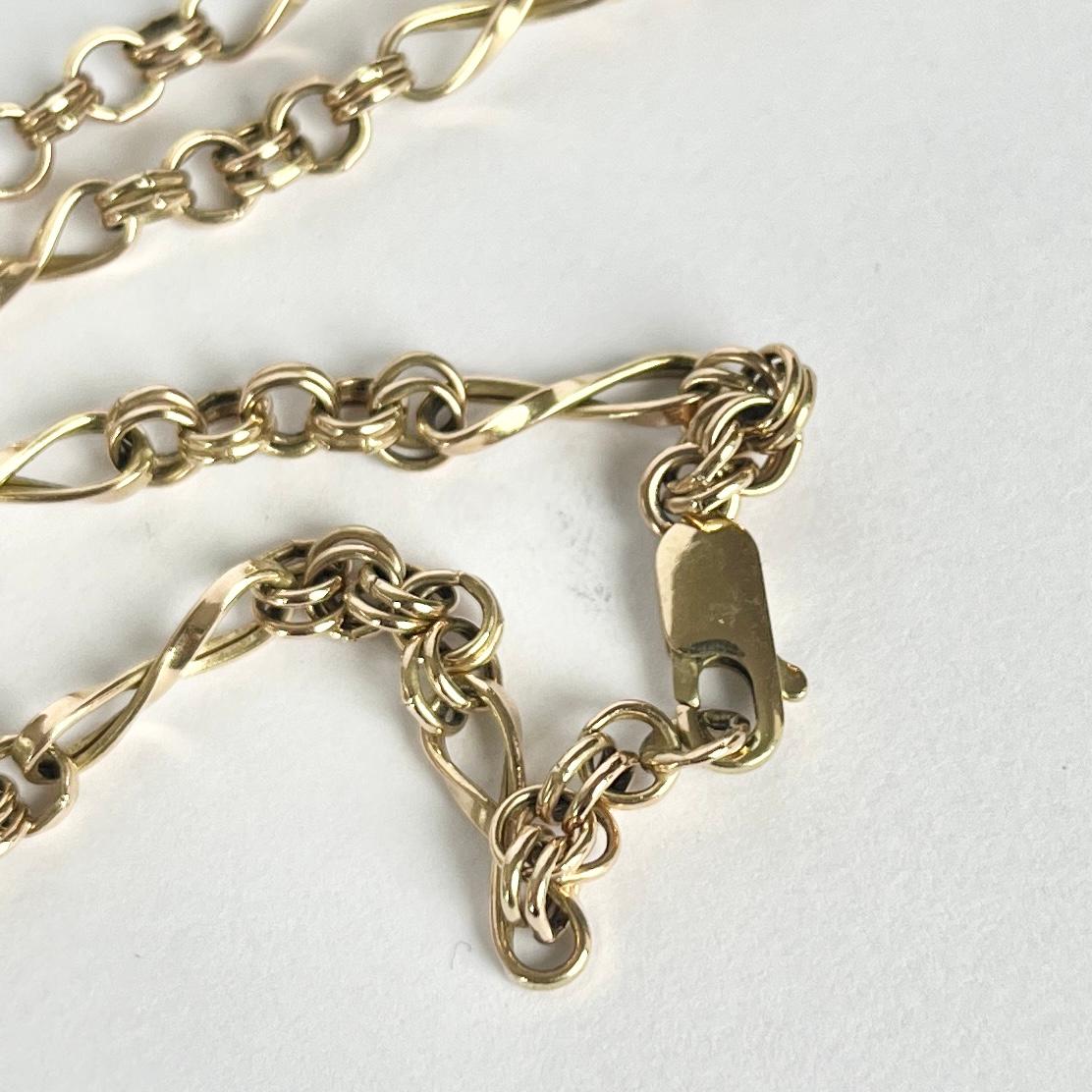 Vintage 9 Carat Gold Chain  Necklace In Good Condition For Sale In Chipping Campden, GB
