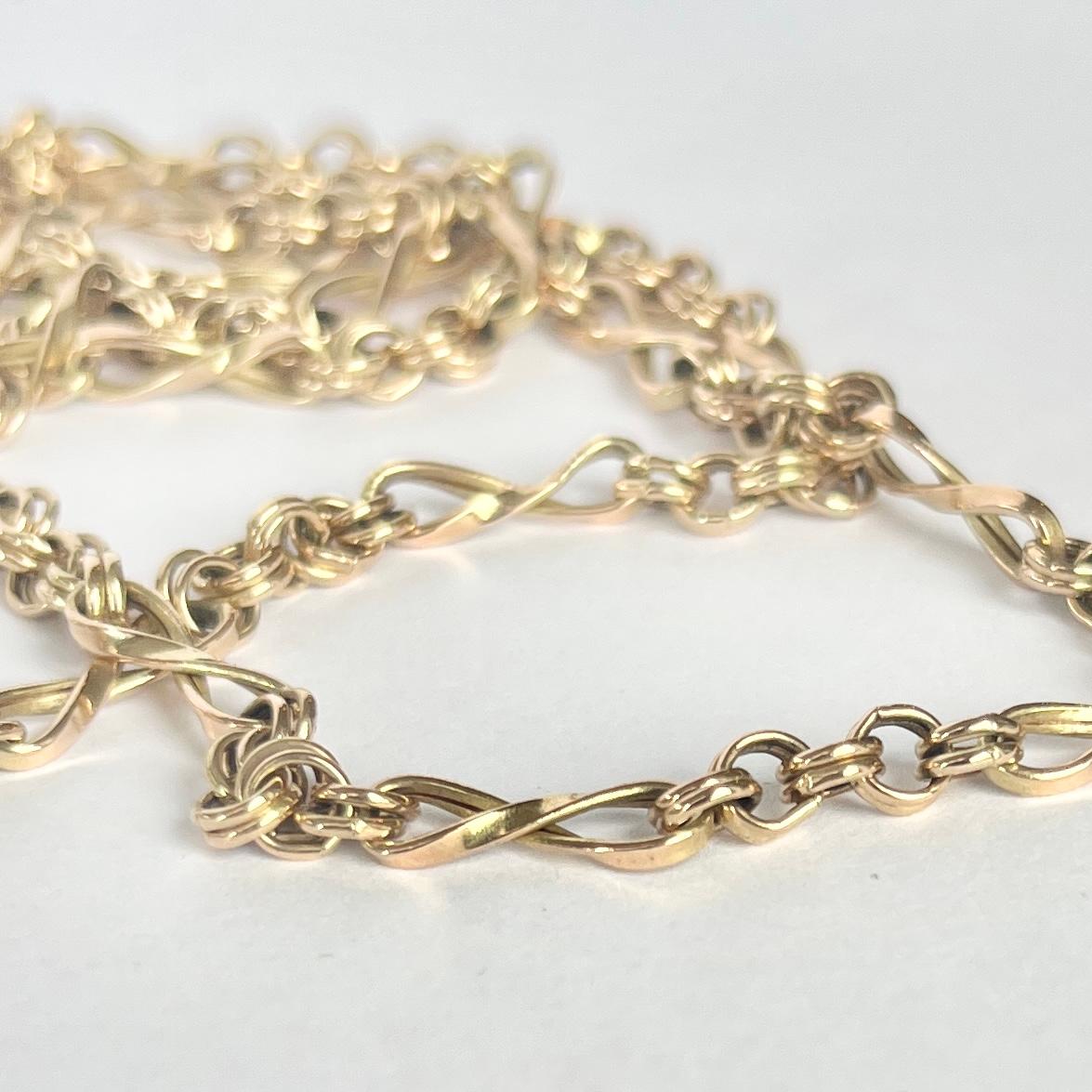 Vintage 9 Carat Gold Chain  Necklace For Sale 1