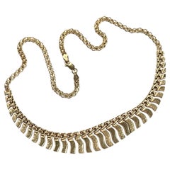 Vintage 9 Carat Gold Chain Fringe Necklace