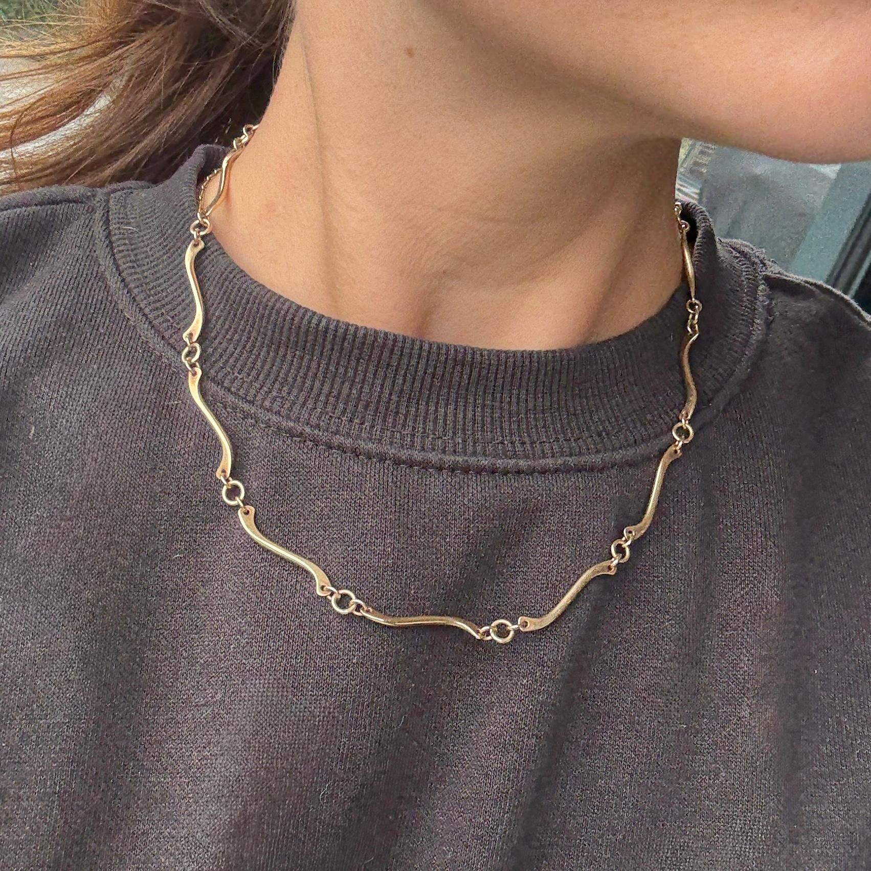 Femenino o masculino Collar vintage de cadena de oro de 9 quilates en venta