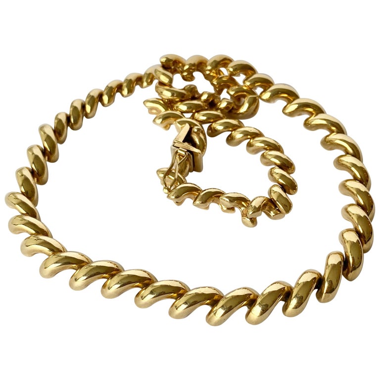Vintage 9 Carat Gold Chain Necklace at 1stDibs