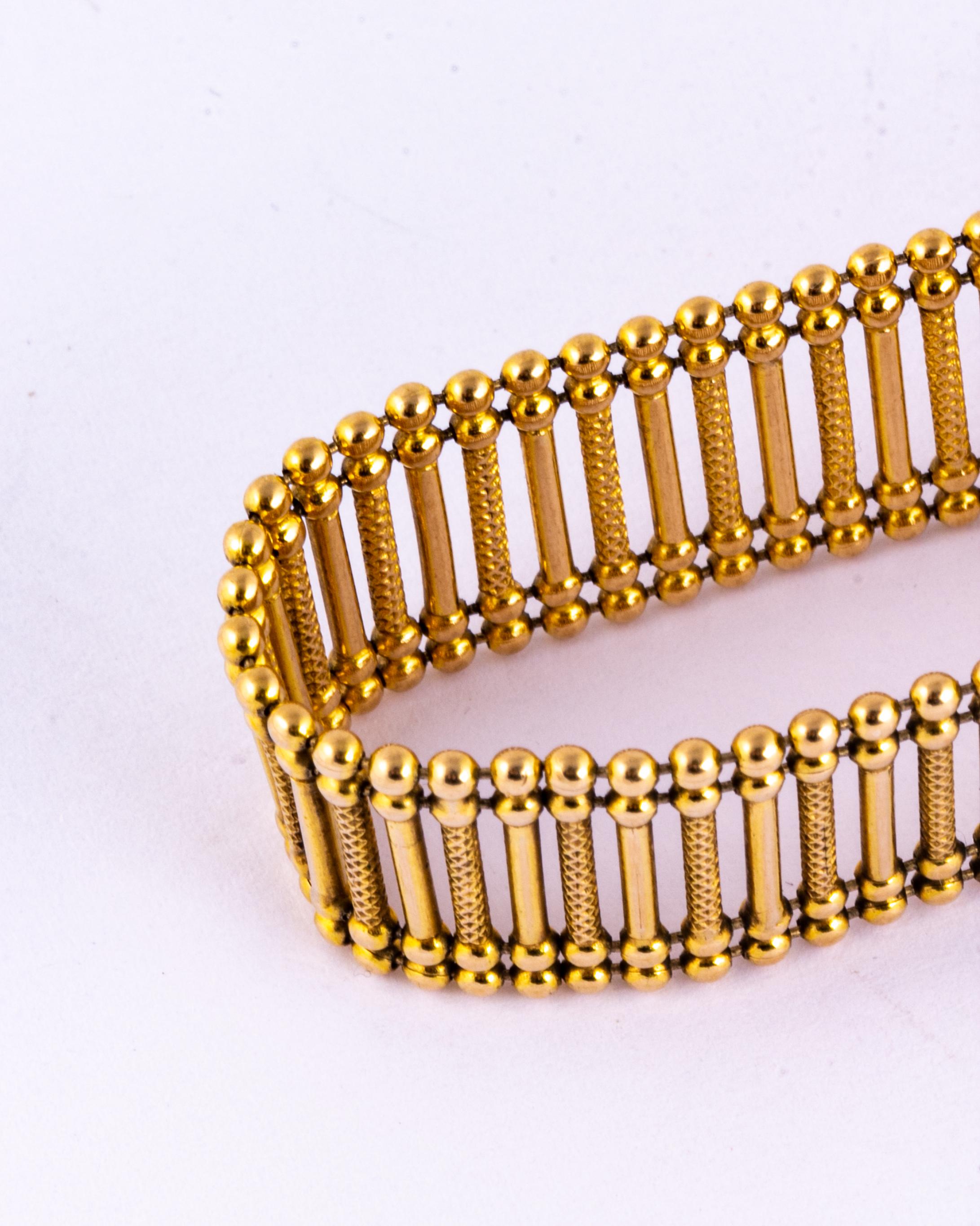 Modern Vintage 9 Carat Gold Cuff Bracelet For Sale