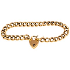 Vintage 9 Carat Gold Curb Chain Bracelet