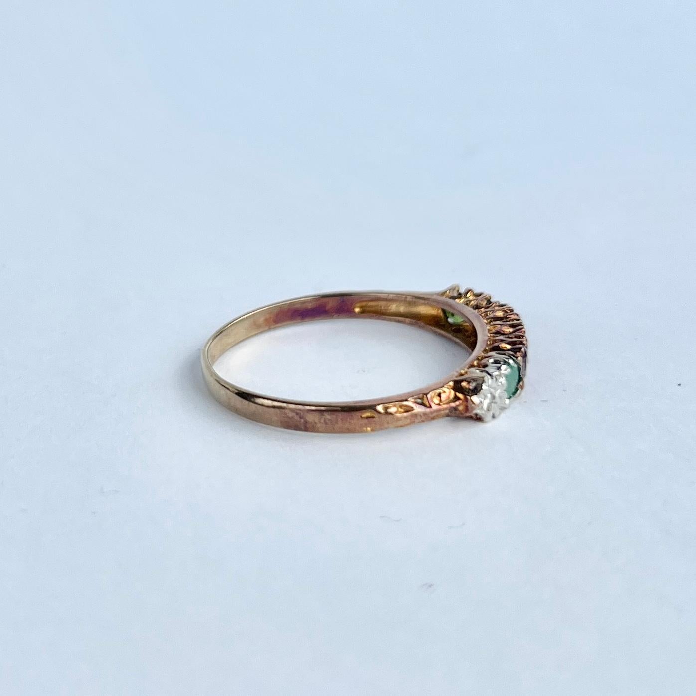 Round Cut Vintage 9 Carat Gold Dearest Ring For Sale
