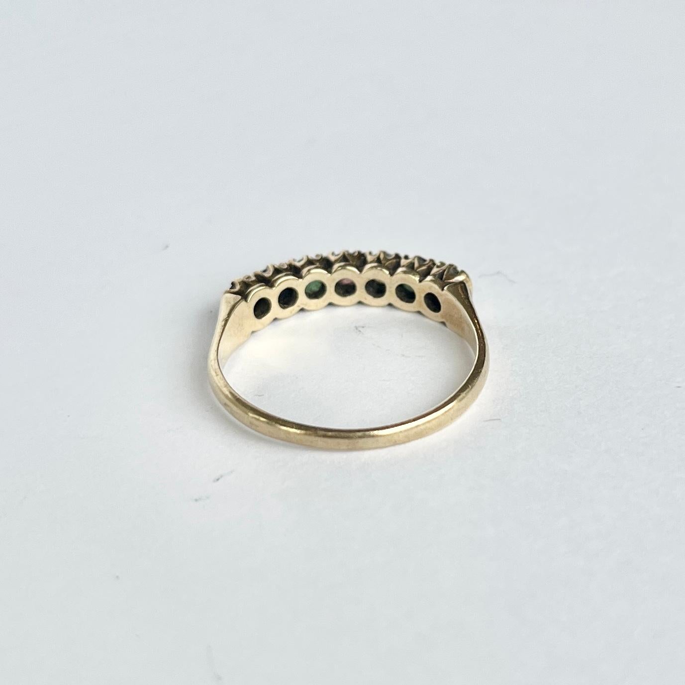 Round Cut Vintage 9 Carat Gold Dearest Ring For Sale