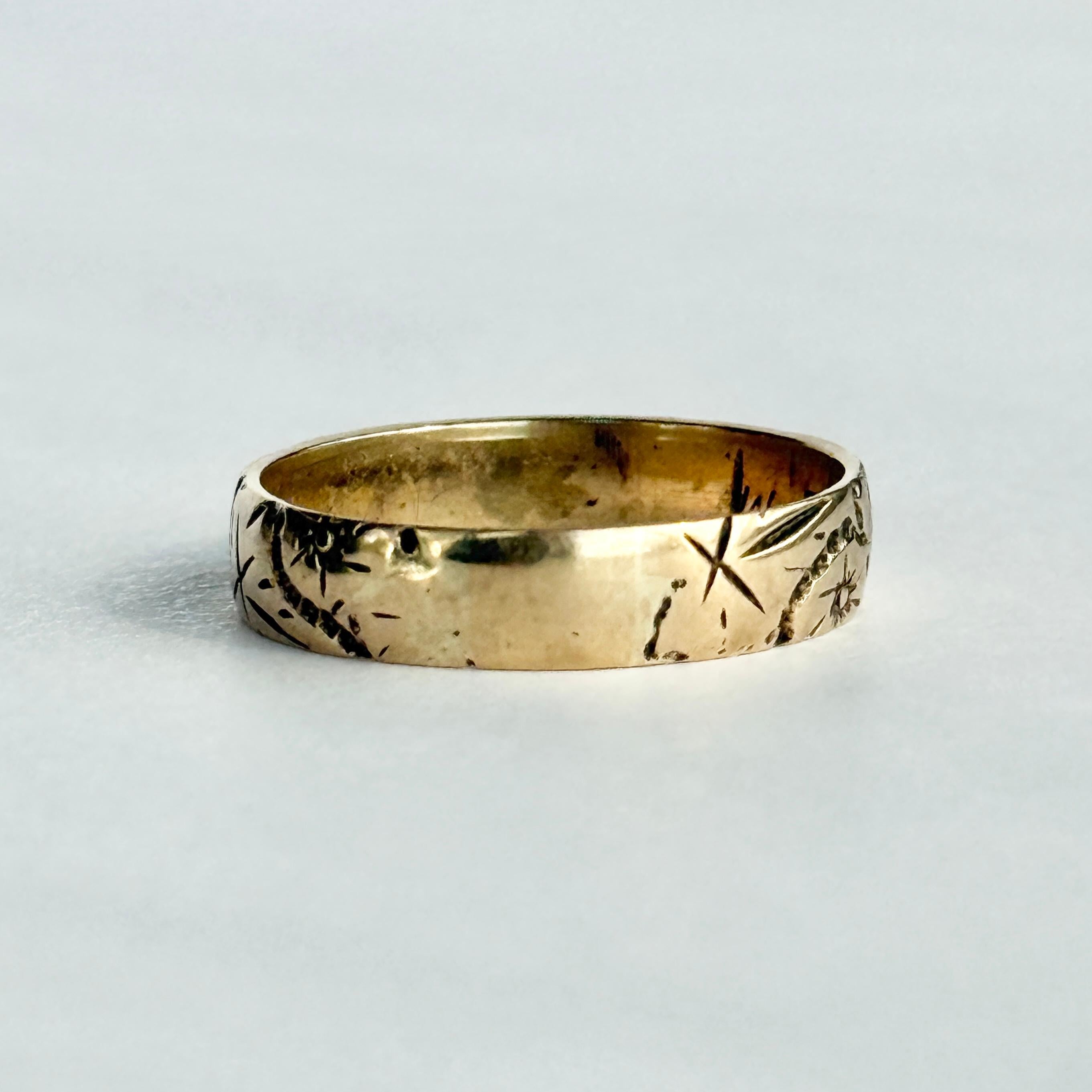 da uomo o donna Fascia decorativa d'epoca in oro 9 carati in vendita