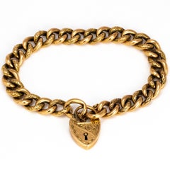 Vintage 9 Carat Gold Decorative Curb Bracelet 