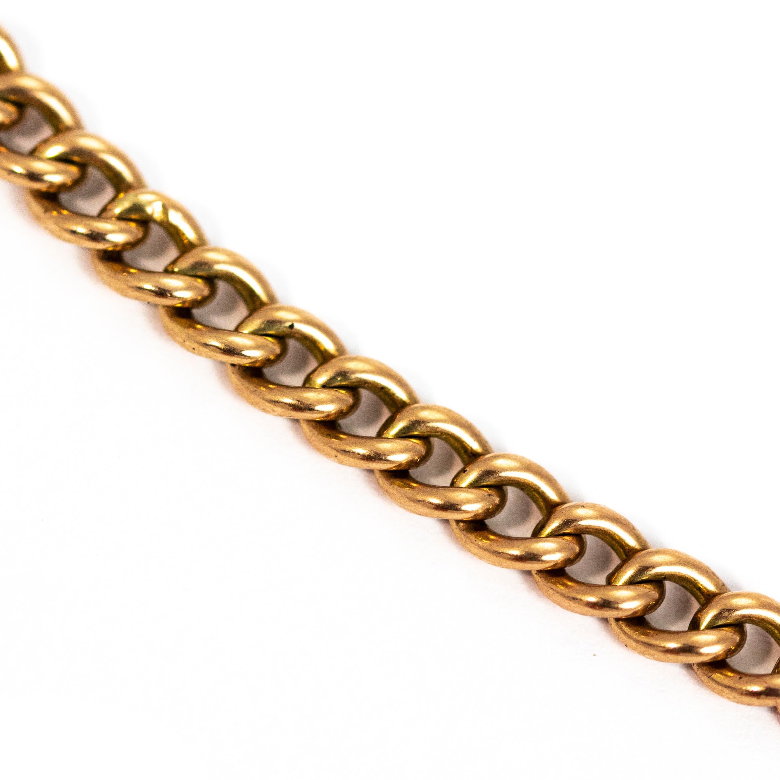 gold albert chain necklace