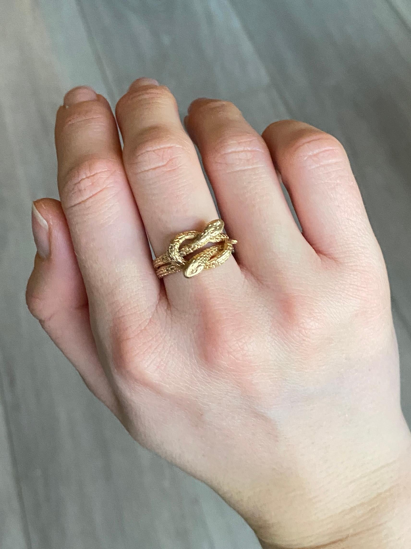 vintage gold snake ring