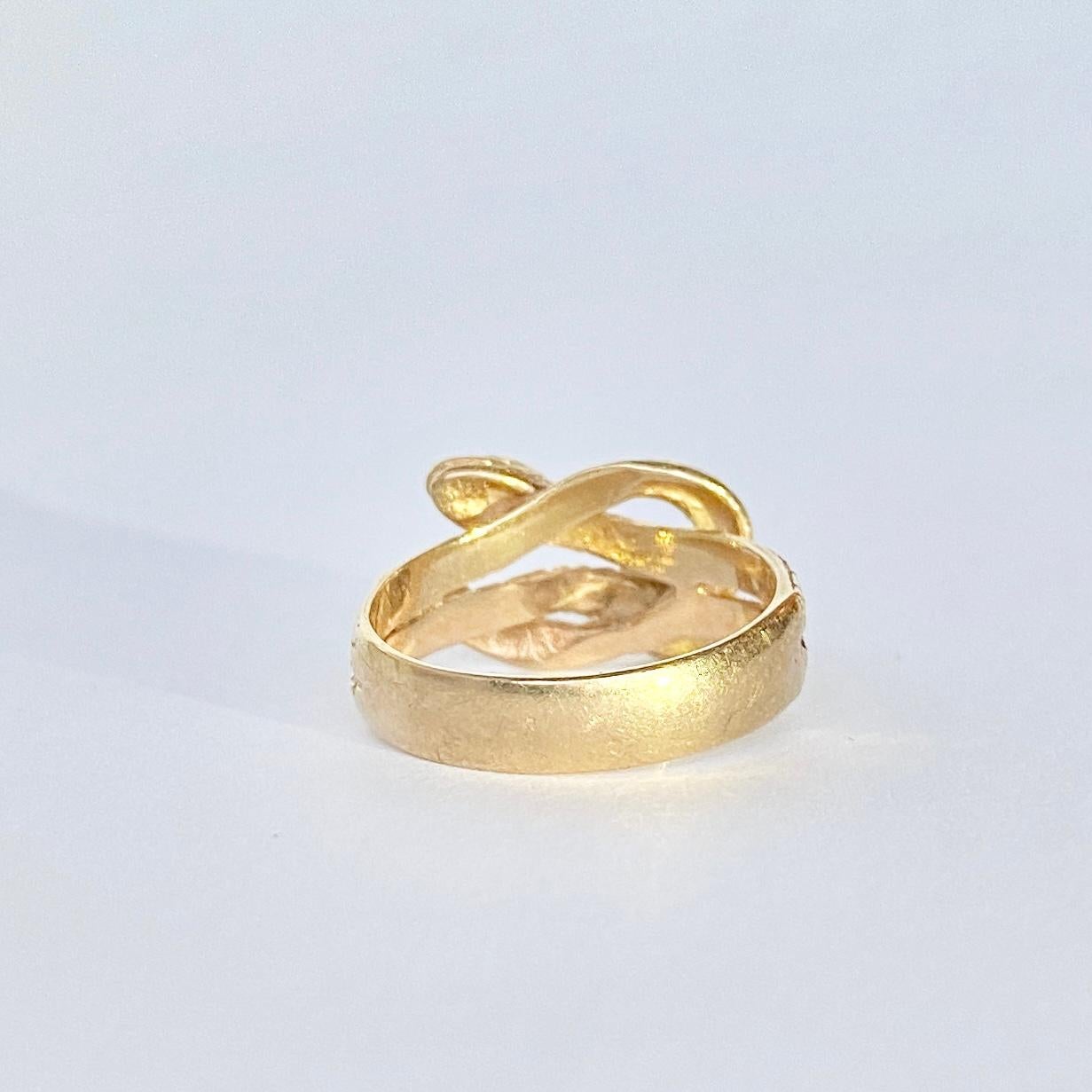 antique gold snake ring