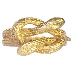 Vintage 9 Carat Gold Double Snake Ring