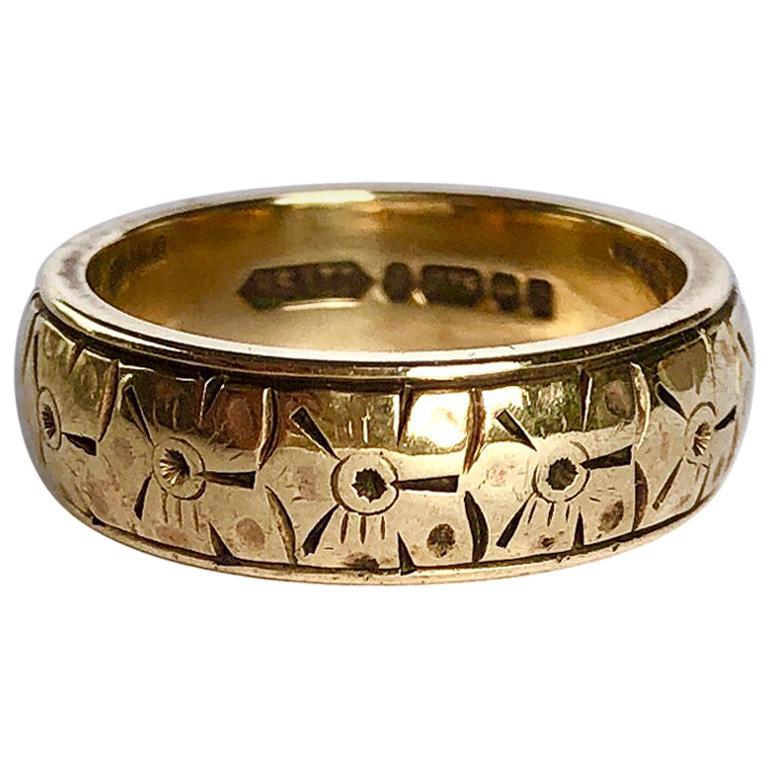 Fancy-Ring aus 9 Karat Gold, Vintage im Angebot