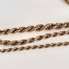 Vintage 9 Carat Gold Graduated Rope Twist Link Necklace