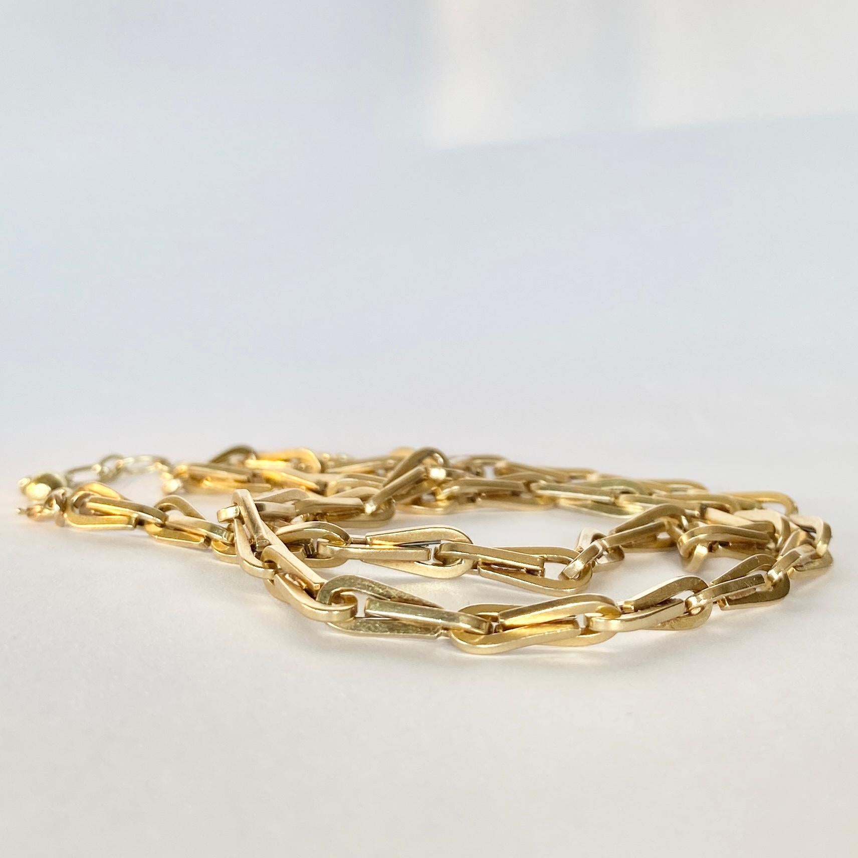 Vintage 9 Karat Gold Hayseed Link Halskette im Zustand „Gut“ in Chipping Campden, GB