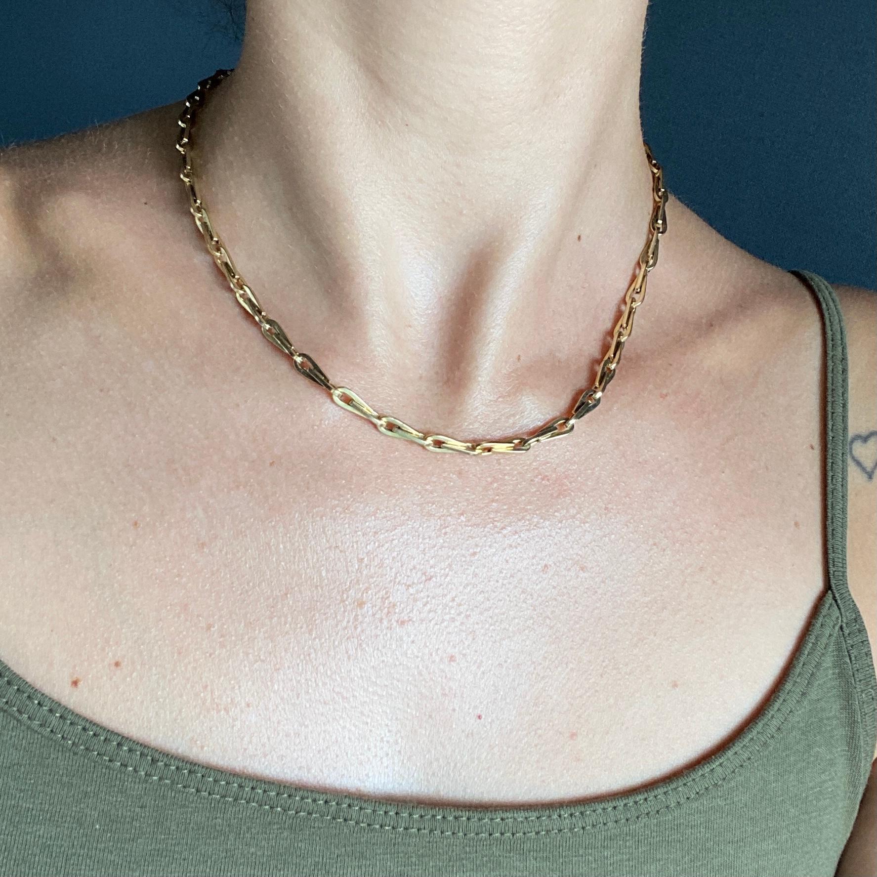 Vintage 9 Karat Gold Hayseed Link Halskette Damen