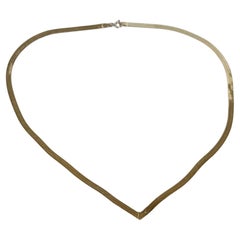 Vintage 9 Carat Gold Herringbone Link Necklace