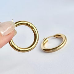 Vintage 9 Carat Gold Hoop Stud Earrings