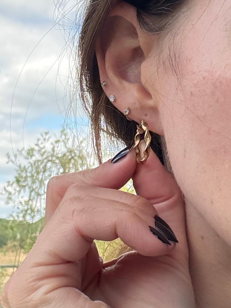 Pendientes de aro vintage de oro de 9 quilates en Bueno estado para la venta en Chipping Campden, GB