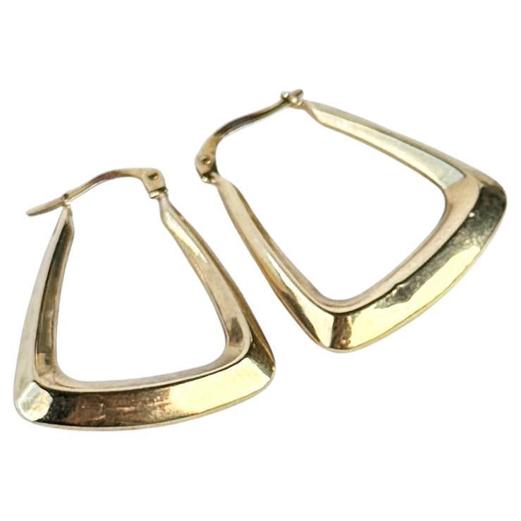 Pendientes de aro vintage de oro de 9 quilates