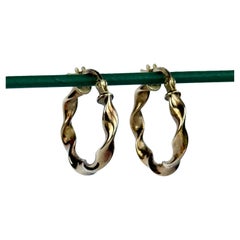 Pendientes de aro vintage de oro de 9 quilates