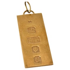 Vintage 9 Carat Gold Ingot Pendant