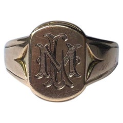 Vintage 9 Carat Gold Initial Signet Ring
