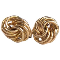 Vintage 9 Carat Gold Knot Detail Stud Earrings