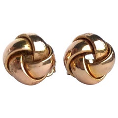 Vintage 9 Carat Gold Knot Detail Stud Earrings