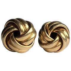 Vintage 9 Carat Gold Knot Detail Stud Earrings