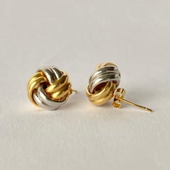Vintage 9 Carat Gold Knot Stud Earring