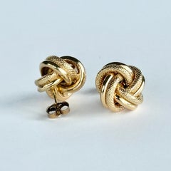 Vintage 9 Carat Gold Knot Stud Earring