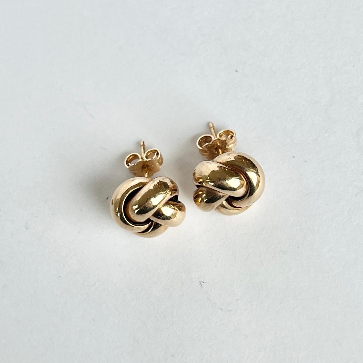 Modern Vintage 9 Carat Gold Knot Stud Earring