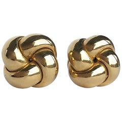 Vintage 9 Carat Gold Knot Stud Earring