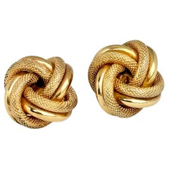 Boucle d'oreille vintage en or 9 carats avec nœud