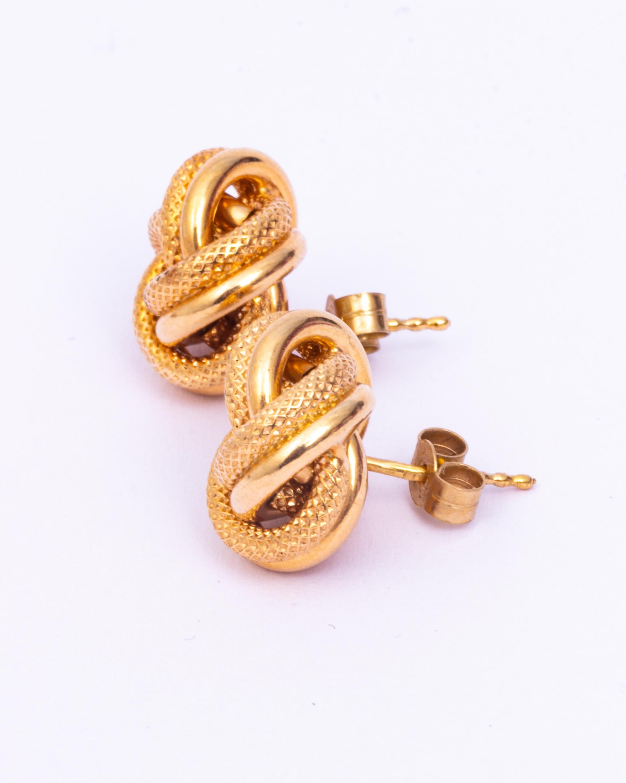 vintage gold knot earrings