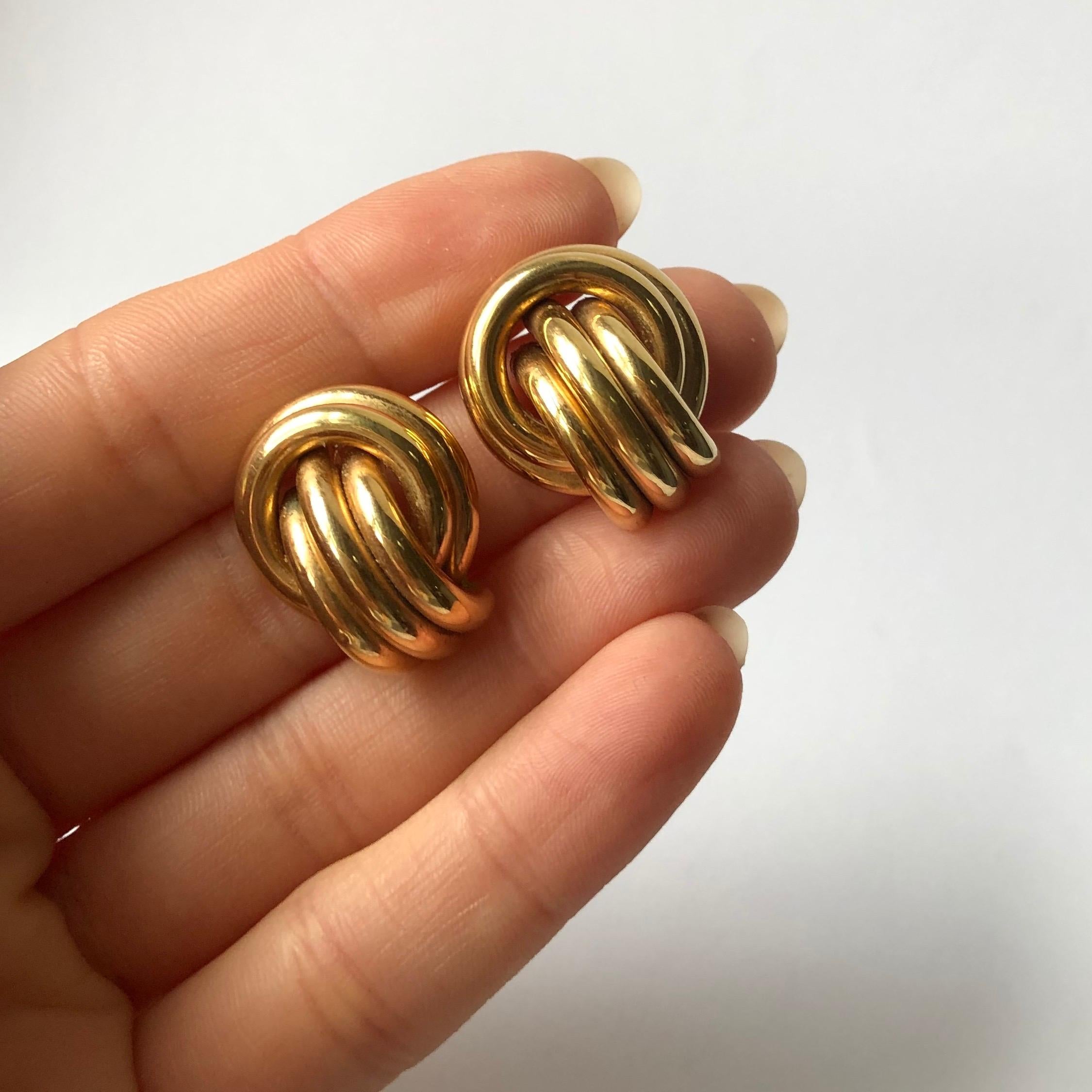 Modern Vintage 9 Carat Gold Knot Stud Earrings