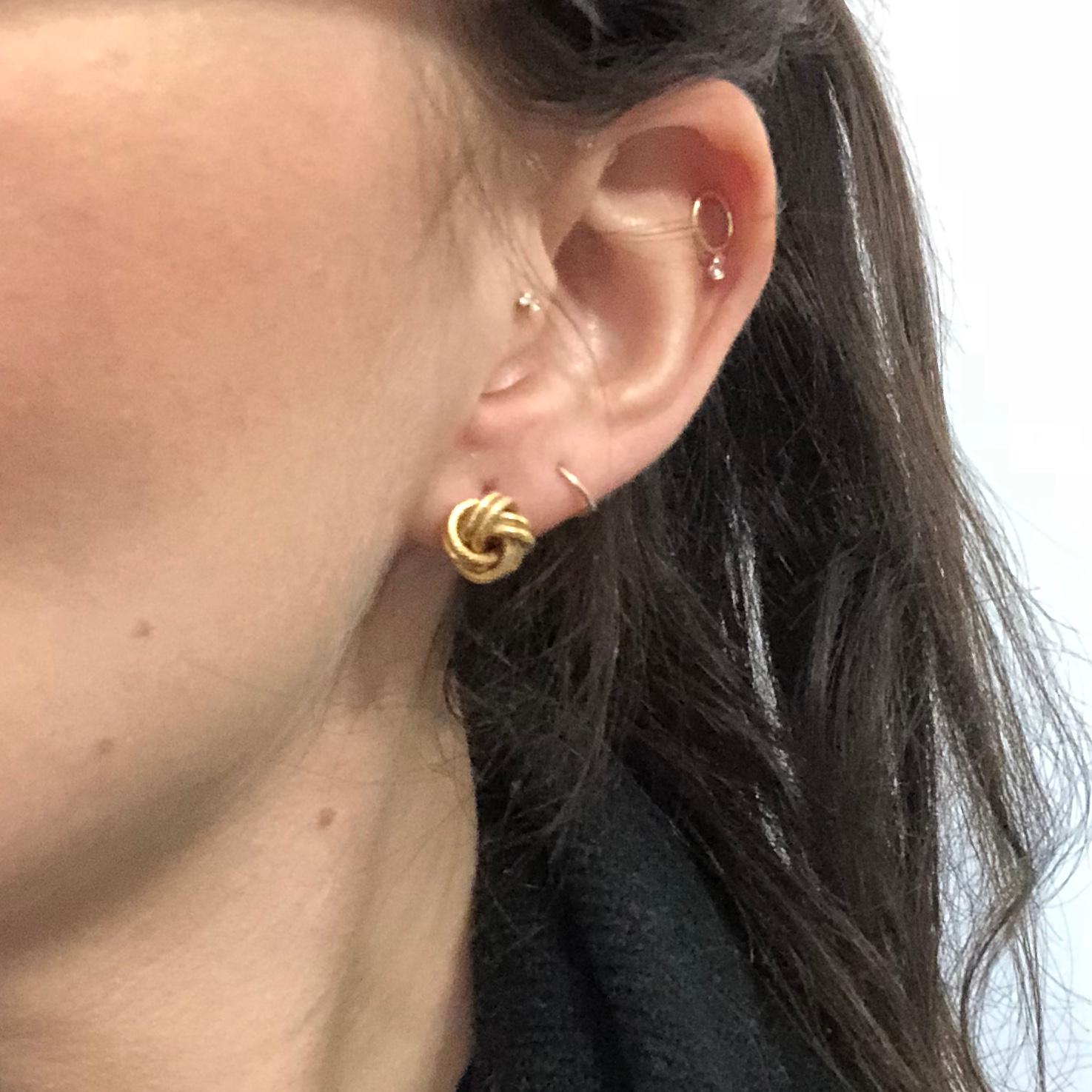 knot gold earrings