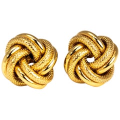 Vintage 9 Carat Gold Knot Stud Earrings