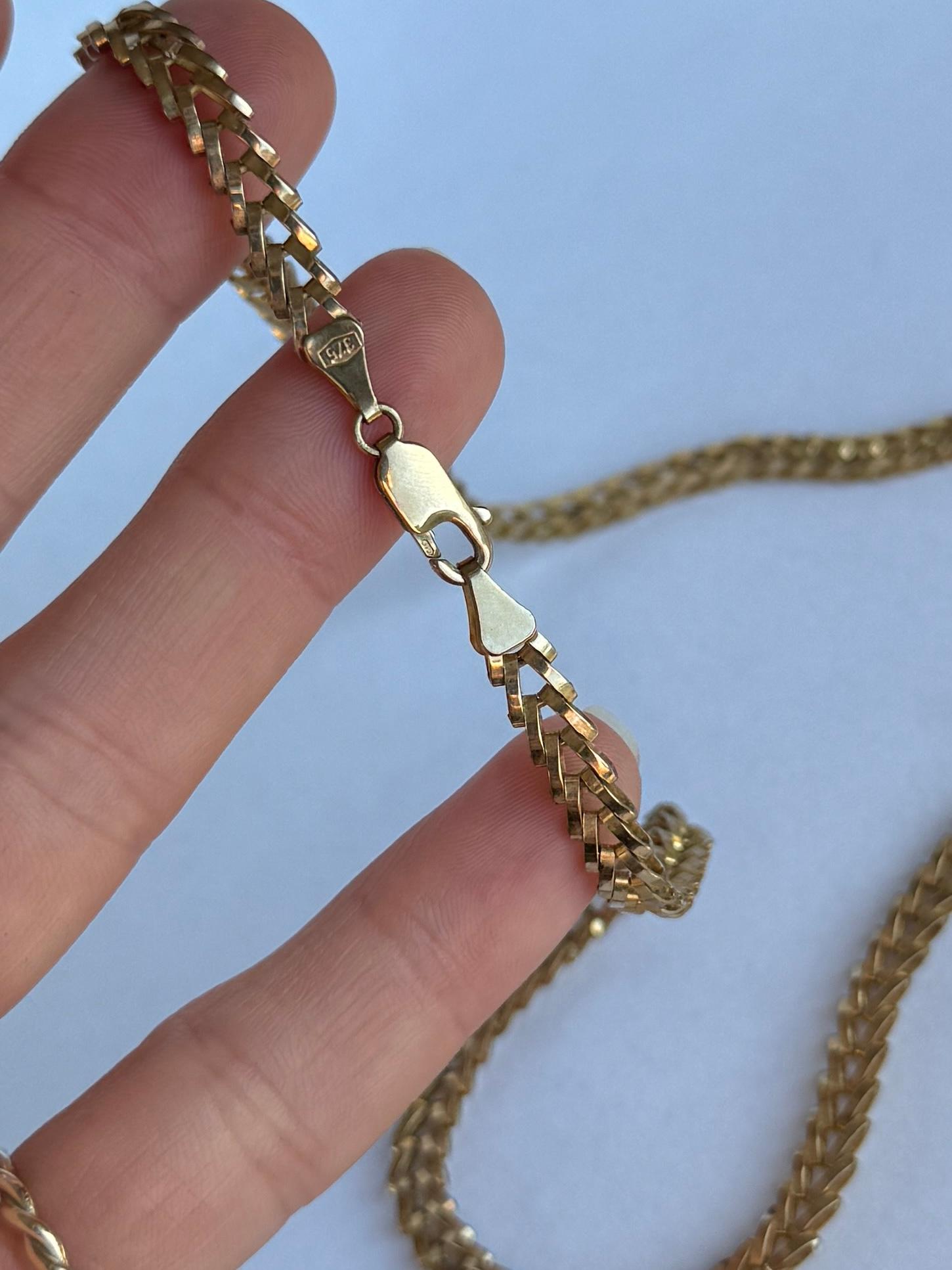Gliederhalskette aus 9 Karat Gold, Vintage (Moderne) im Angebot