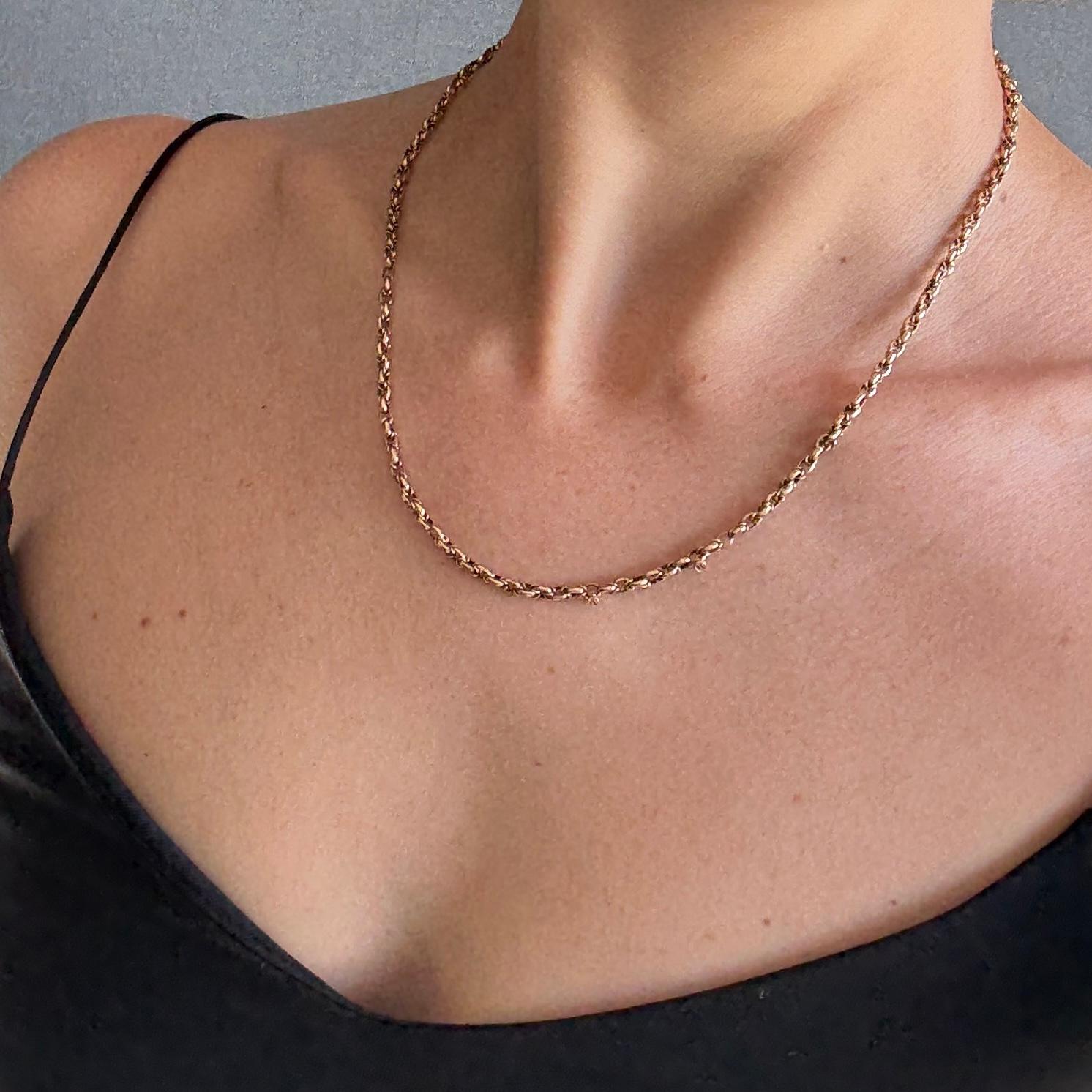 Collar de eslabones vintage de oro de 9 quilates en Bueno estado para la venta en Chipping Campden, GB