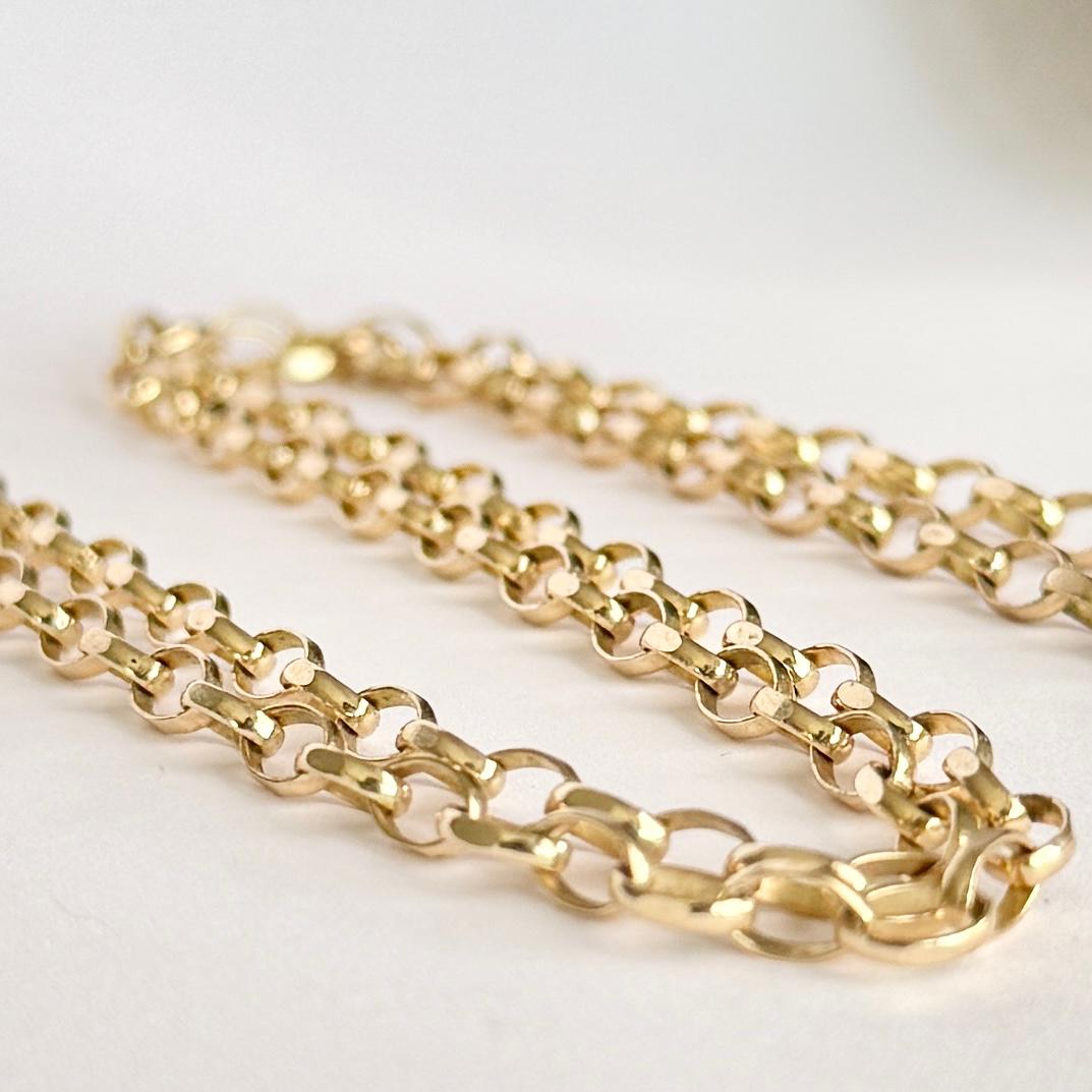 Collar de eslabones vintage de oro de 9 quilates en Bueno estado para la venta en Chipping Campden, GB