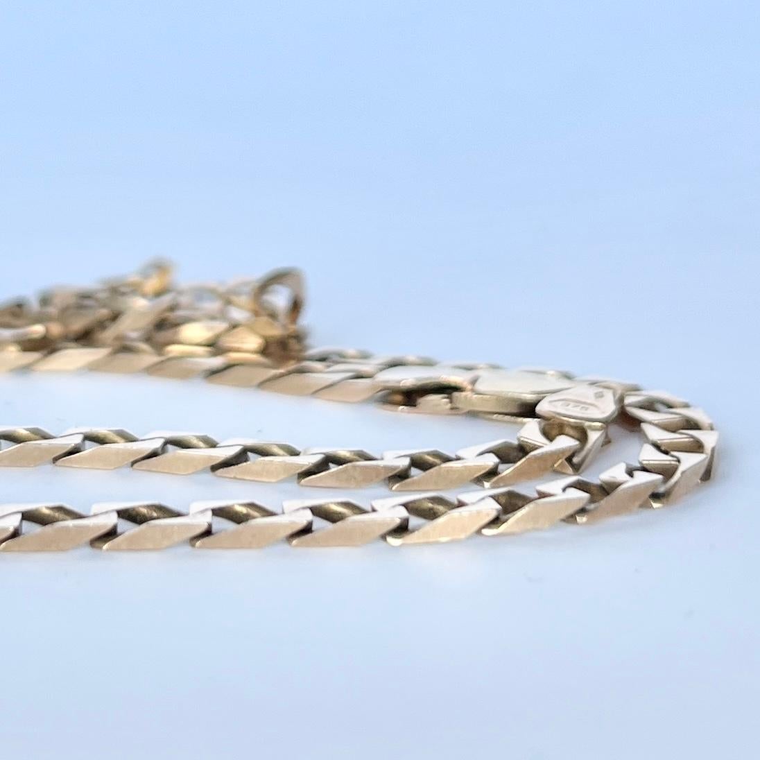 Modern Vintage 9 Carat Gold Link Necklace For Sale